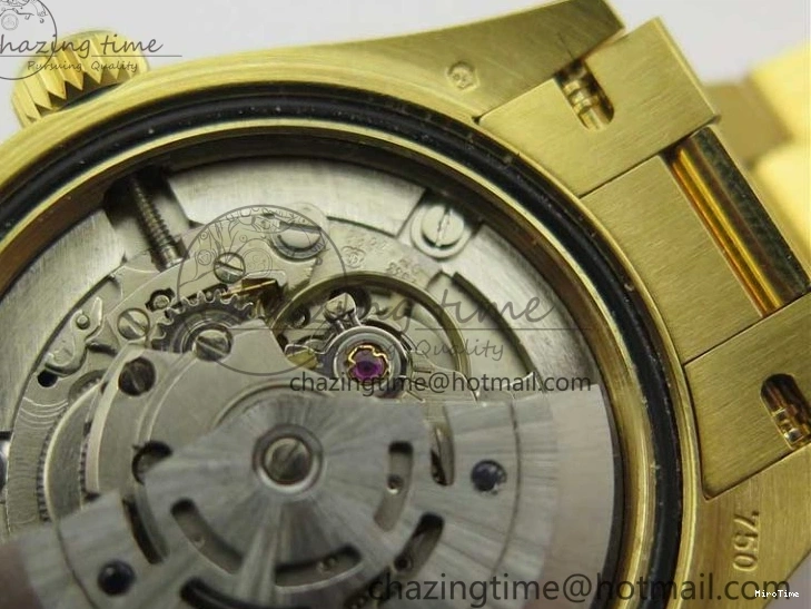 MiroTime 0305 Versatile Daydate 278288 31mm YG EWF Best Edition Green Malachite Dial Crystal Markers on YG President Bracelet ETA 2606